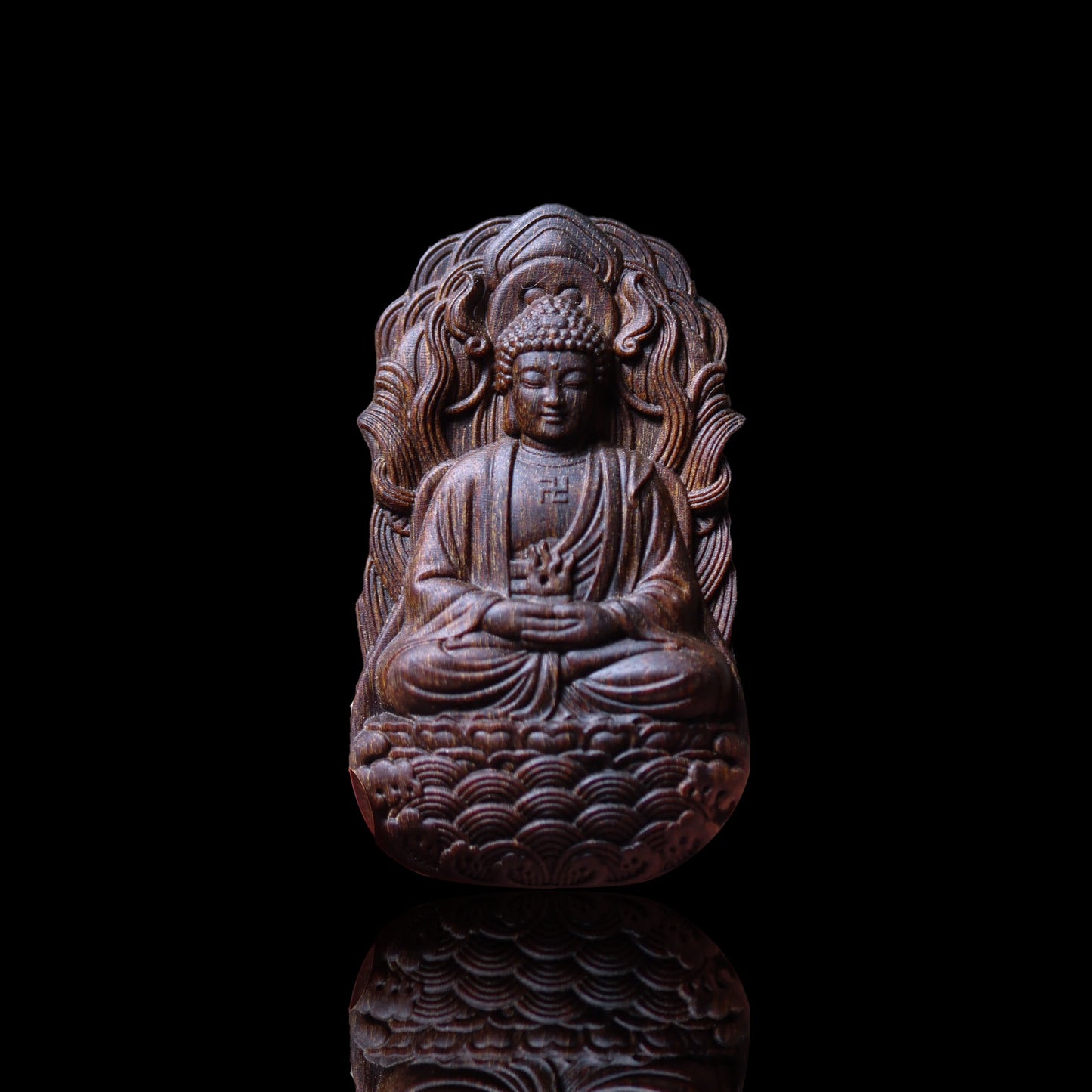 Sacred Buddha Agarwood Sculpture – Feng Shui Altar Centerpiece & Luxury Pendant