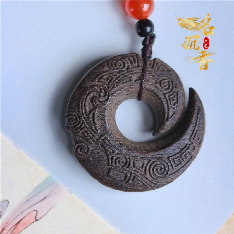 Mystic Chronos Talisman Necklace – Celestial Runes Agarwood Pendant for Luck & Protection