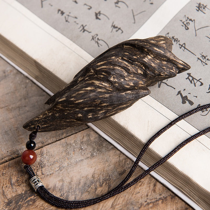 Time-Honored Calm for Digital Age Anxiety — Agarwood Pendant: Neuro-Calming Wood Jewelry
