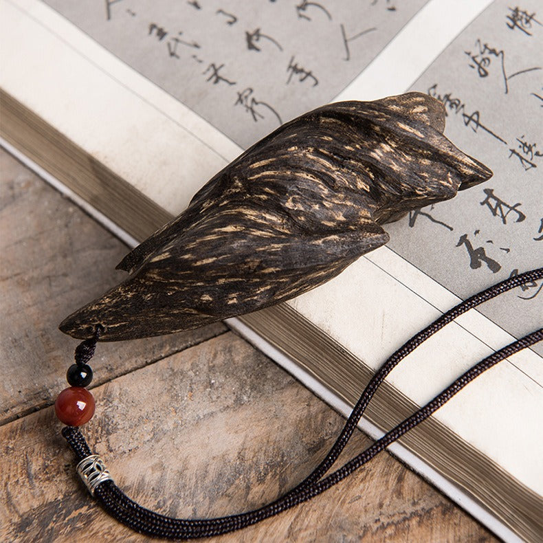 Time-Honored Calm for Digital Age Anxiety — Agarwood Pendant: Neuro-Calming Wood Jewelry