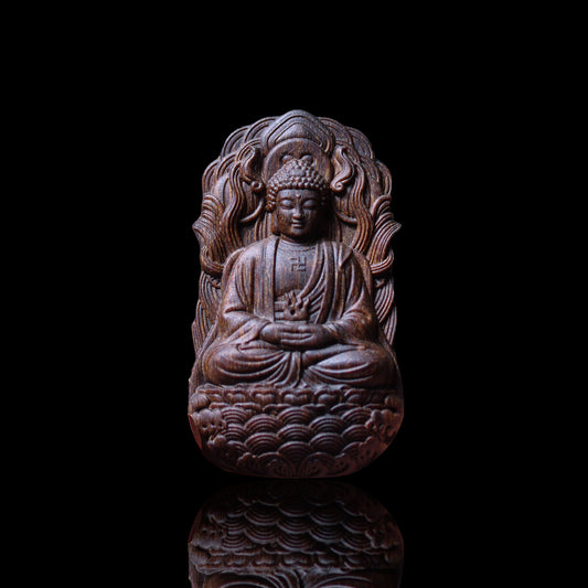 Sacred Buddha Agarwood Sculpture – Feng Shui Altar Centerpiece & Luxury Pendant