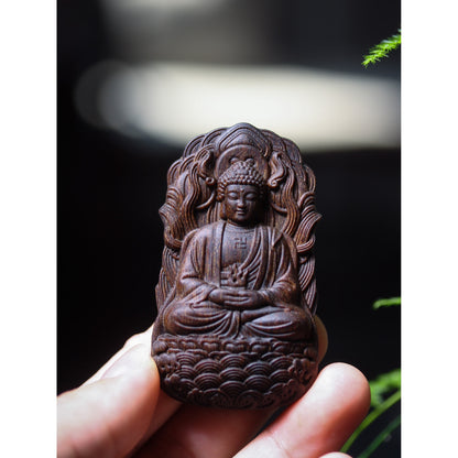 Sacred Buddha Agarwood Sculpture – Feng Shui Altar Centerpiece & Luxury Pendant