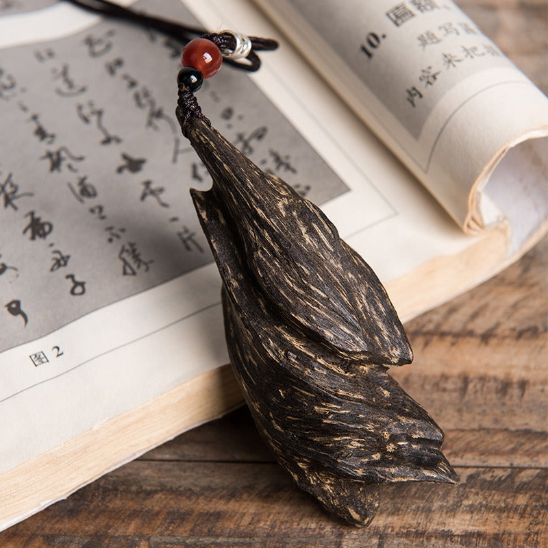Time-Honored Calm for Digital Age Anxiety — Agarwood Pendant: Neuro-Calming Wood Jewelry