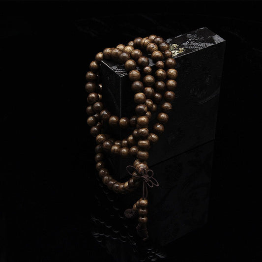 Sacred Agarwood Mala Bracelet – 108 Beads for Spiritual Enlightenment