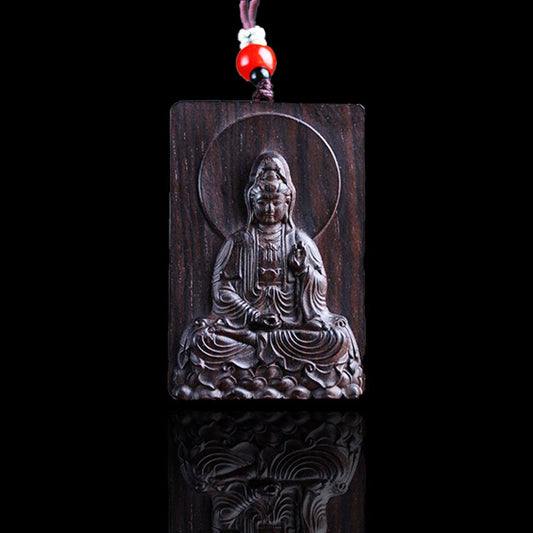 Guanyin Feng Shui Pendant – Agarwood Talisman for Energy Flow & Spiritual Protection