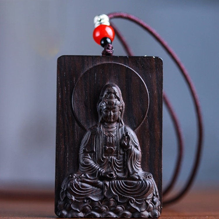Guanyin Feng Shui Pendant – Agarwood Talisman for Energy Flow & Spiritual Protection