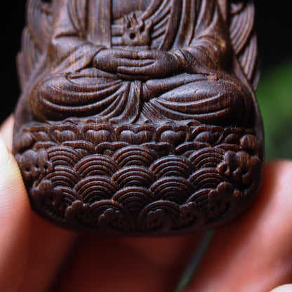 Sacred Buddha Agarwood Sculpture – Feng Shui Altar Centerpiece & Luxury Pendant